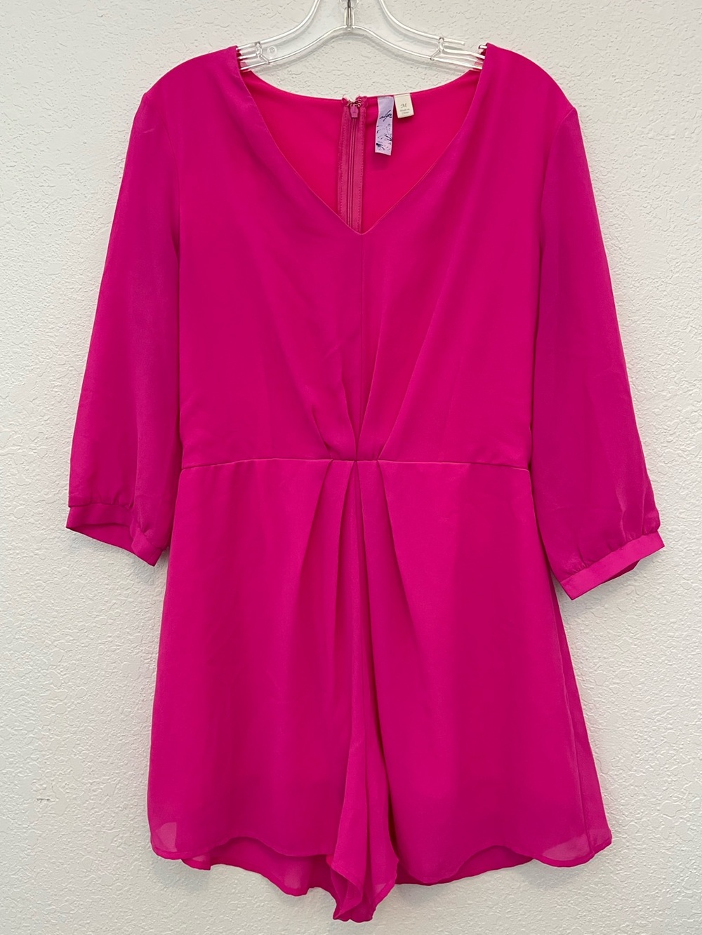 Alya Hot Pink Women’s V-Neck One-Piece Romper